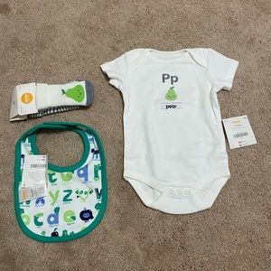 3-6 mth Gymboree onesie with socks and bib